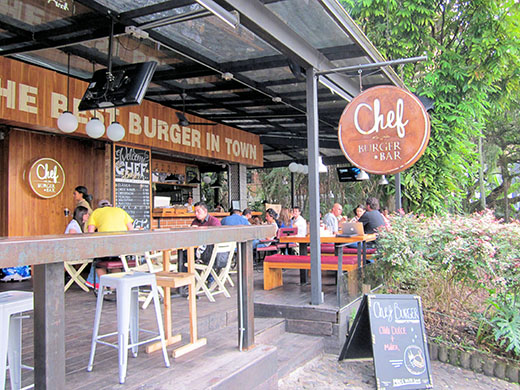 Outdoor dining is an all-year benefit of Medellín, where many restaurants have no walls