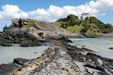 The stone causeway and fort were built in the early 1600s