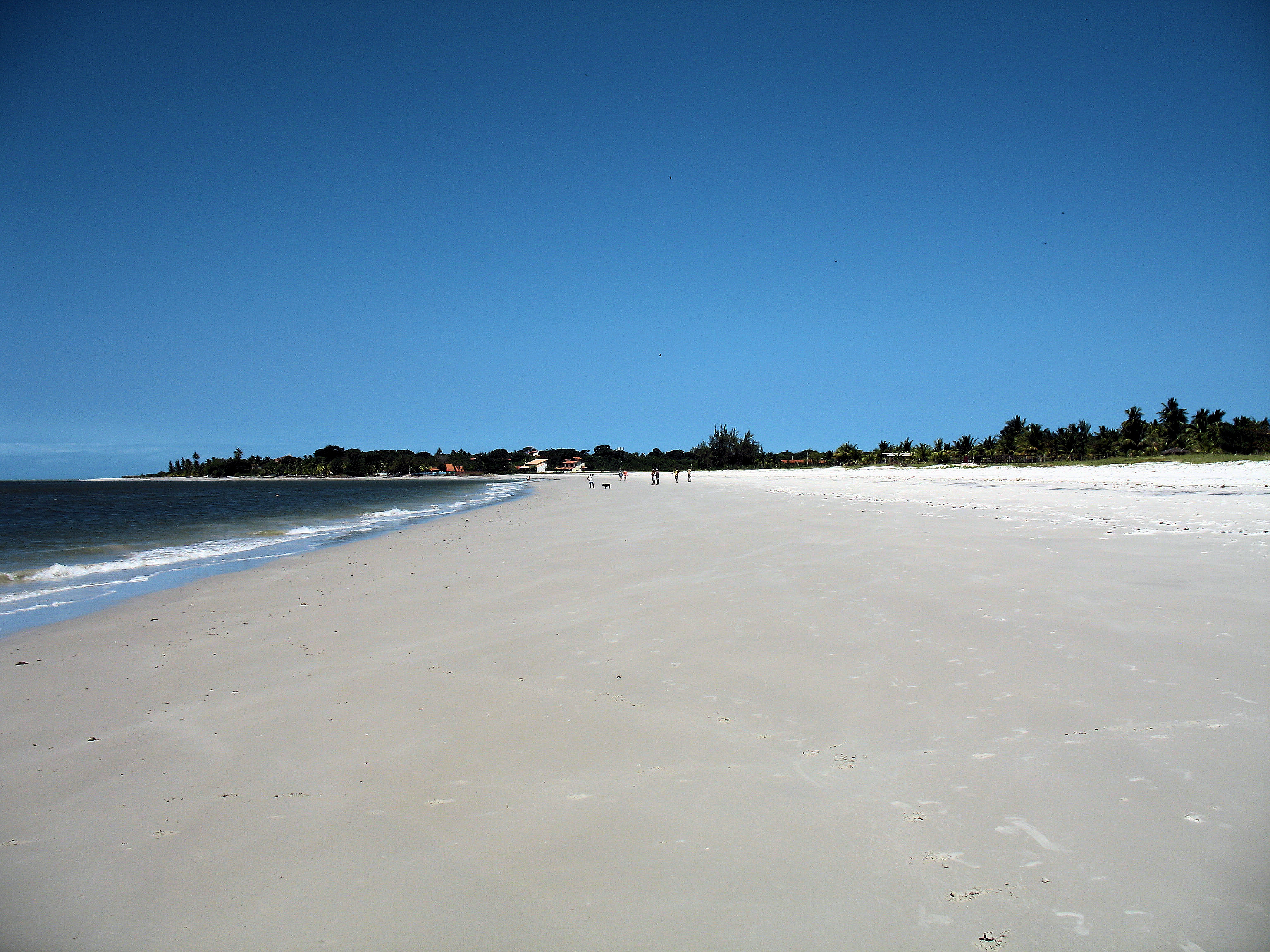 Long-distance shot of one of Itamaraca's white-sand beaches