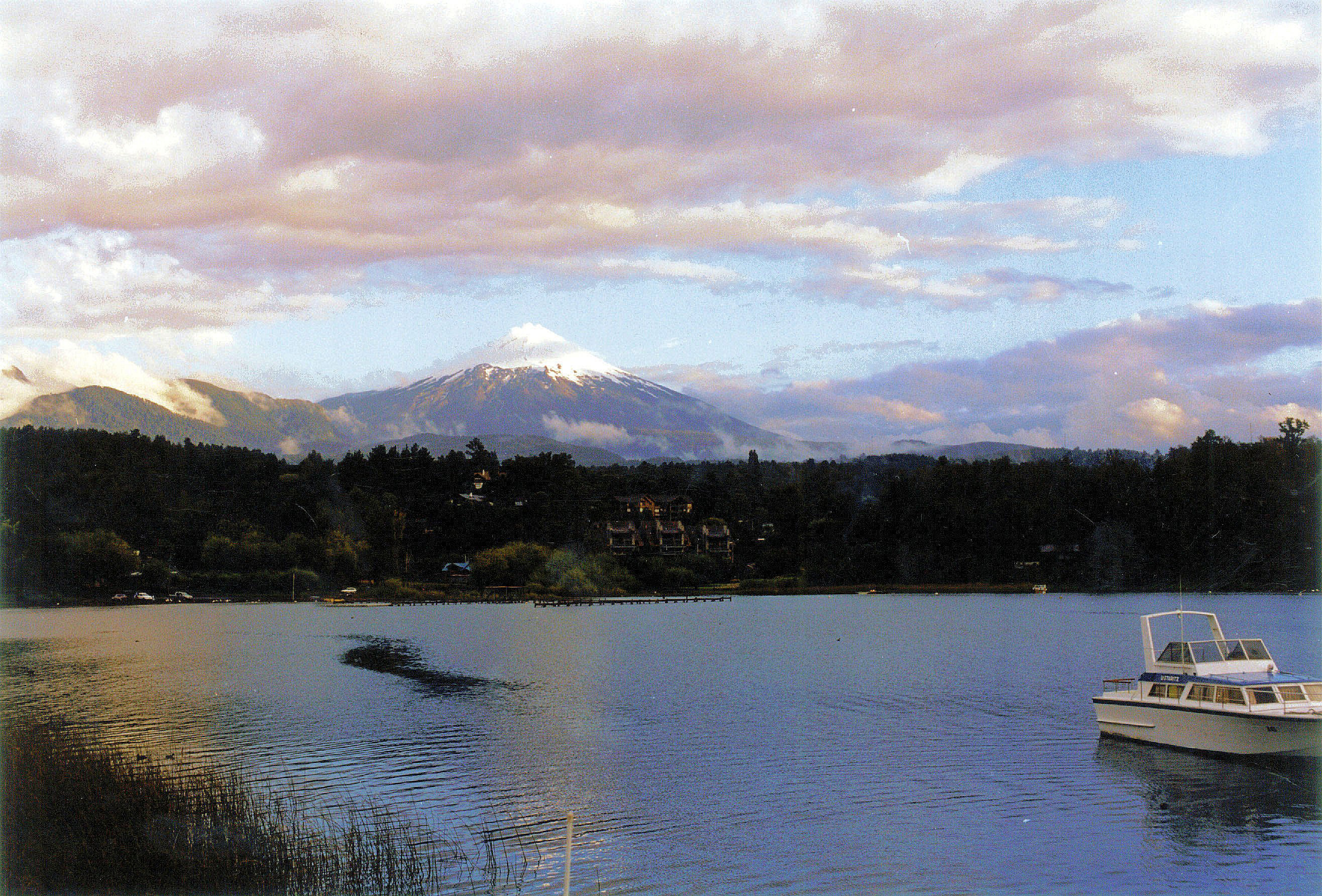 Mount Villarrica’s snow-capped peak hints at the ski season to come