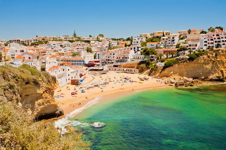 A beautiful town in the Algarve with a white sand beach