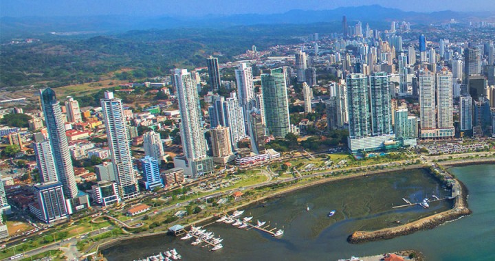 Aerial View of Panama City, on the Calidonia area.