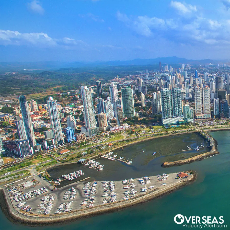 Aerial View of Panama City, on the Calidonia area.