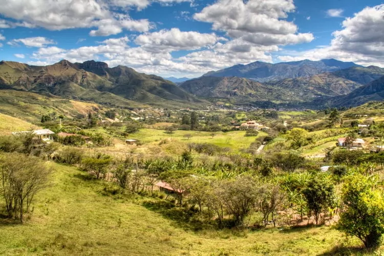 View over the valley of Vilcabamba in Ecuador