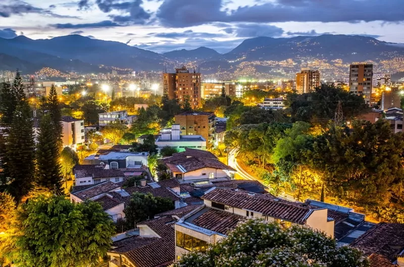 Skiline of El Poblado, Medellín, Colombia