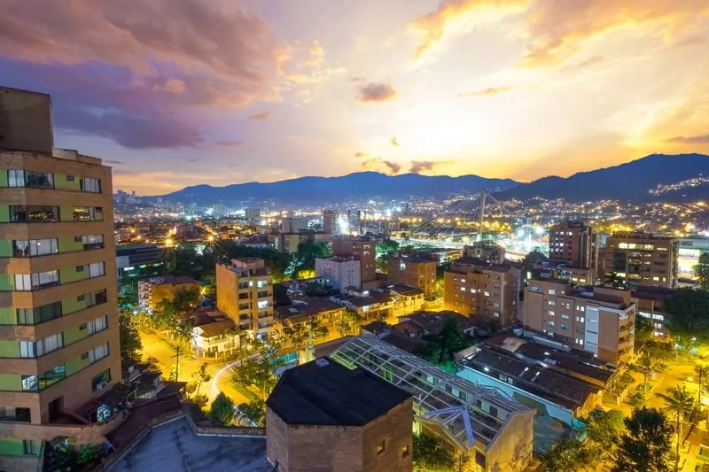 Sunset in Envigado, near Medellin Colombia