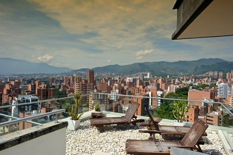 Rooftop of the Inntu Hotel in Laureles, Medellin