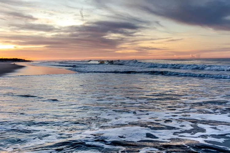 Spectacular beach sunrise seascape at Costa del Sol, El Salvador