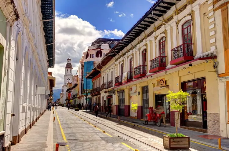 Colorful houses in Cuenca, Ecuador