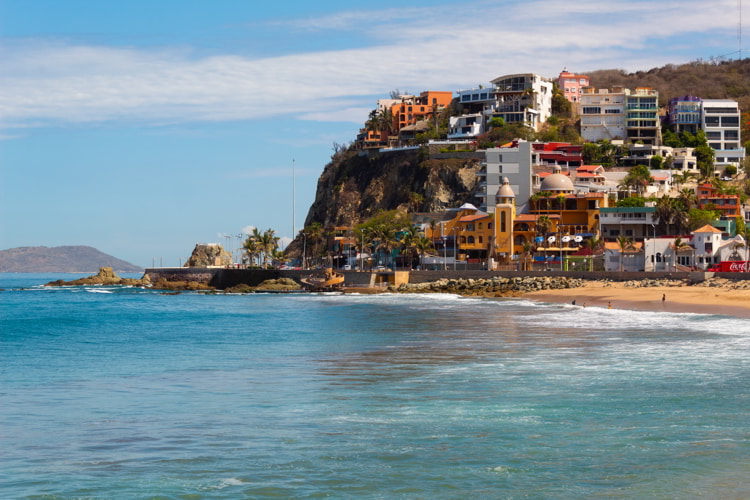 Malecon Avenue in the coastal city of Mazatlan in the state of Sinaloa, Mexico