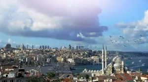 A mixed cloudy day in Istanbul, Turkey