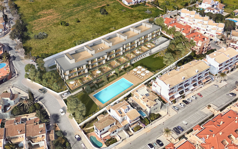 Overhead view of the living units at a living facility in Portugal