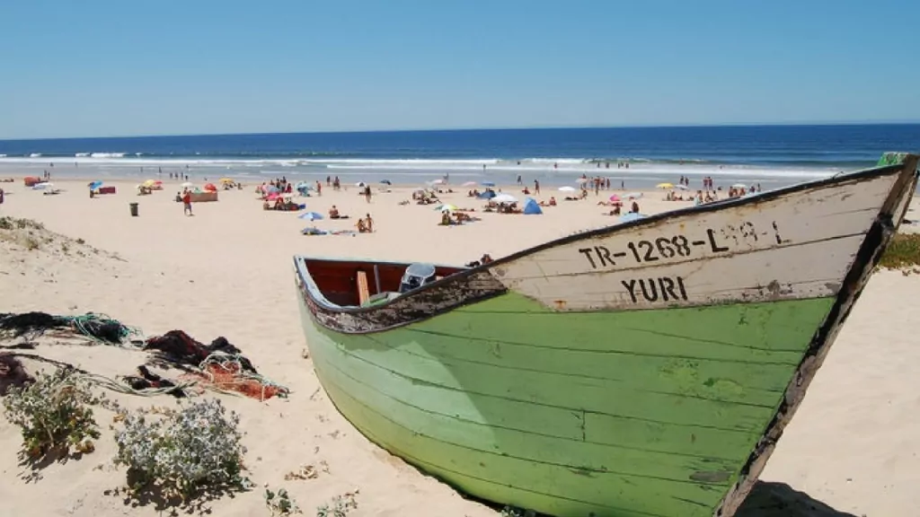 Boat On Beach Near Lisbon