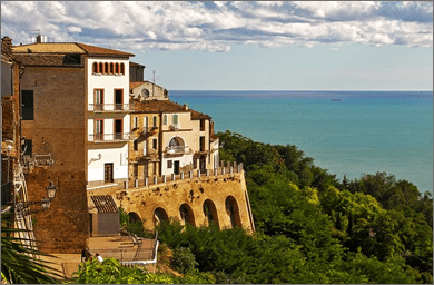 Property overlooking the sea, Italy