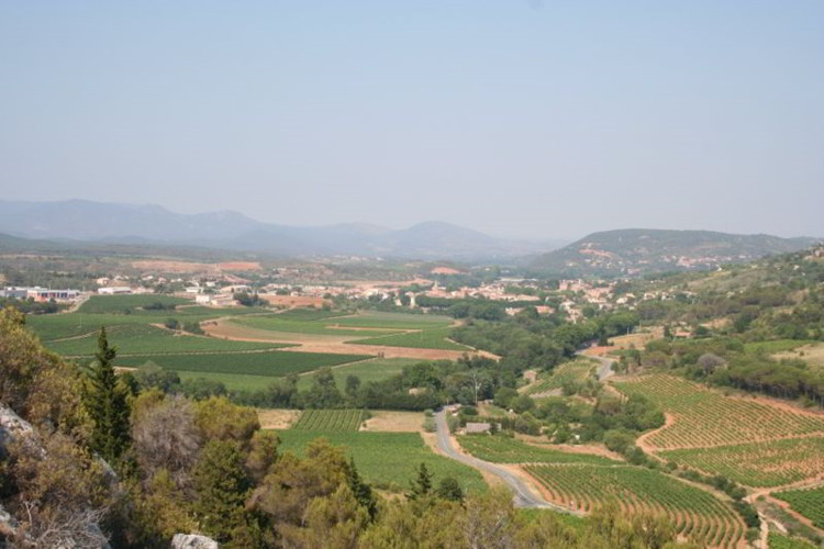 View of Saint-Chinian in France