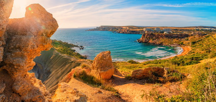 A beautiful beach in Malta