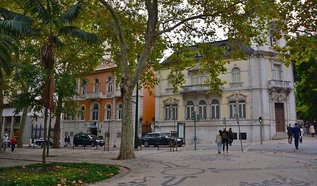 The lucurious liberdade buildings in Lisbon, Portugal