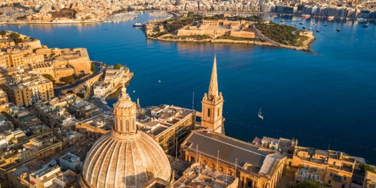 valetta in malta aerial view