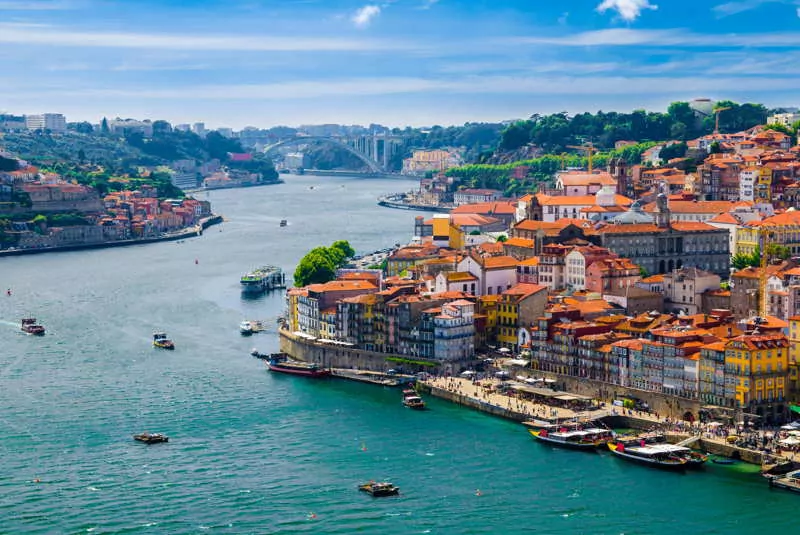 porto, portugal river on a sunny day