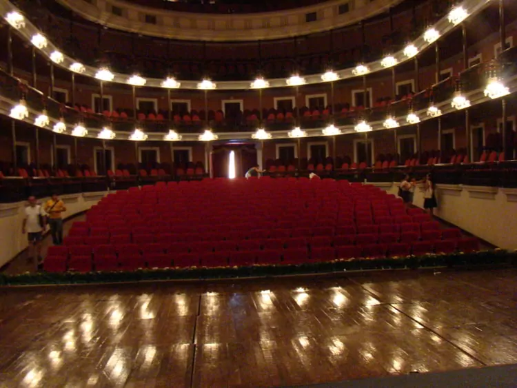 Red seats in Ángela Peralta Theather in Mazatlan, Mexico