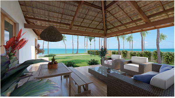 beach hut in brazil social area