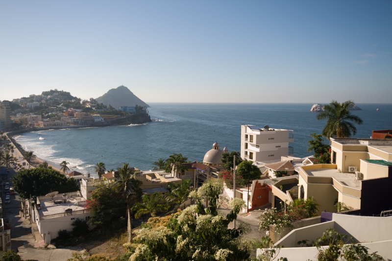 mazatlan beach and buildings in mexico