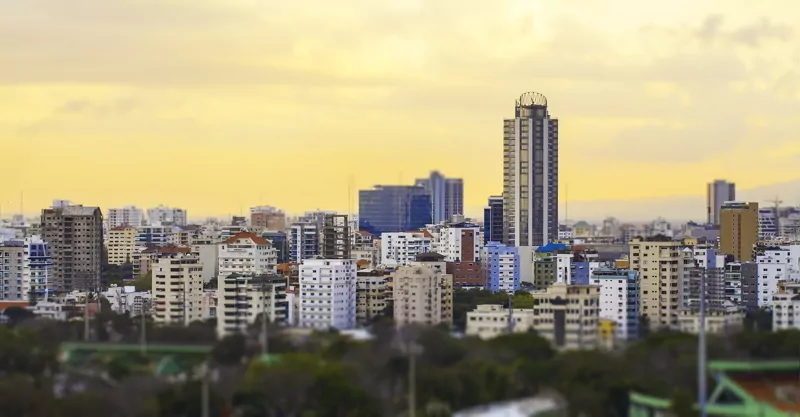 Skyline of the city of Santo Domingo, Dominican Republic. 