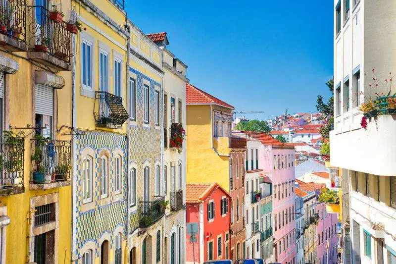 colorful houses in portugal