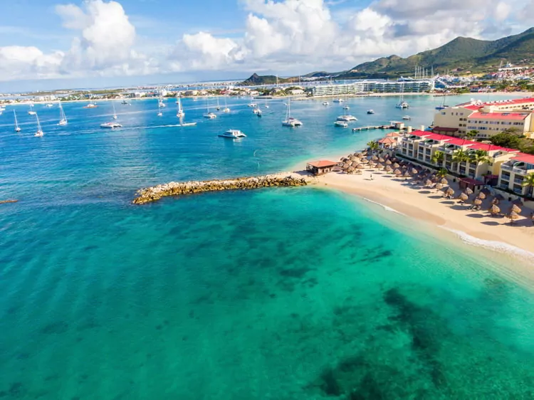 The Caribbean island of St.Maarten landscape and Cityscape