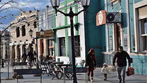 Stores in La Cumbre town in Argentina