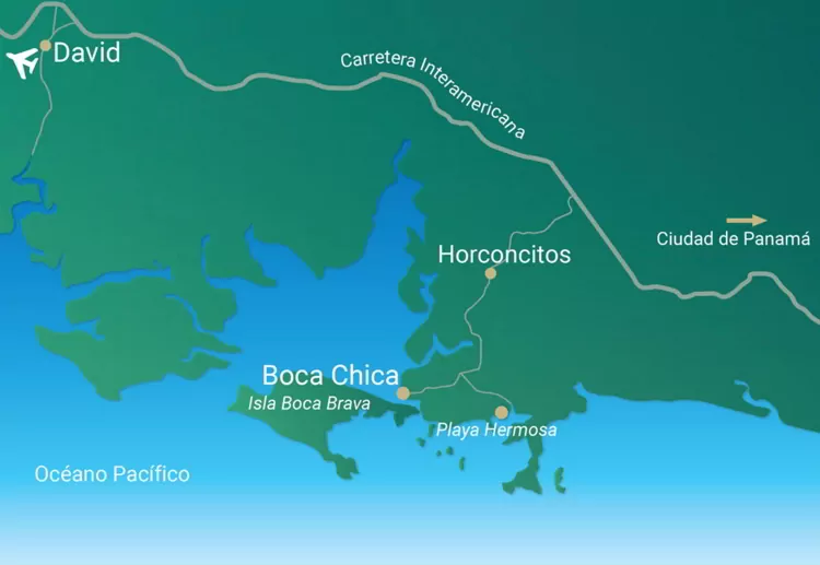 A map of Boca Chica, Panama