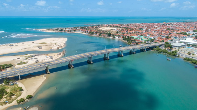 Bridge, under the Ceará River in Fortaleza, Brazil