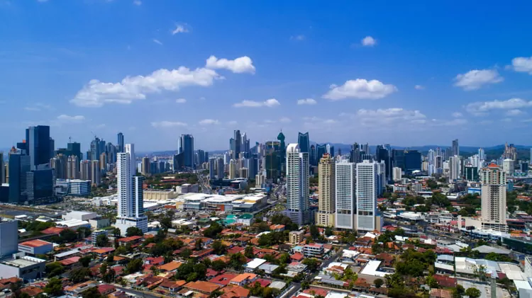 View from District called San Francisco to the sea in Panama