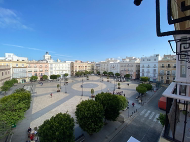 The historical Plaza San Antonio in Cádiz Old Town