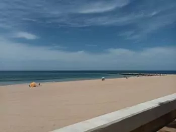 A white sand beach in Chipiona, Spain