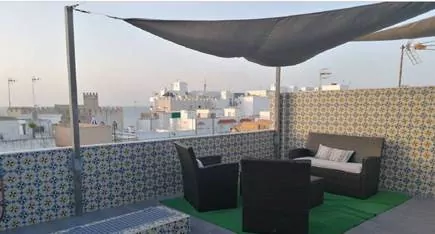 A terrace in a house in Chipiona, Spain