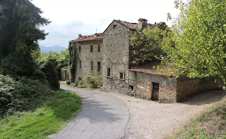 A stone house in a village in Lunigiana in Tuscany