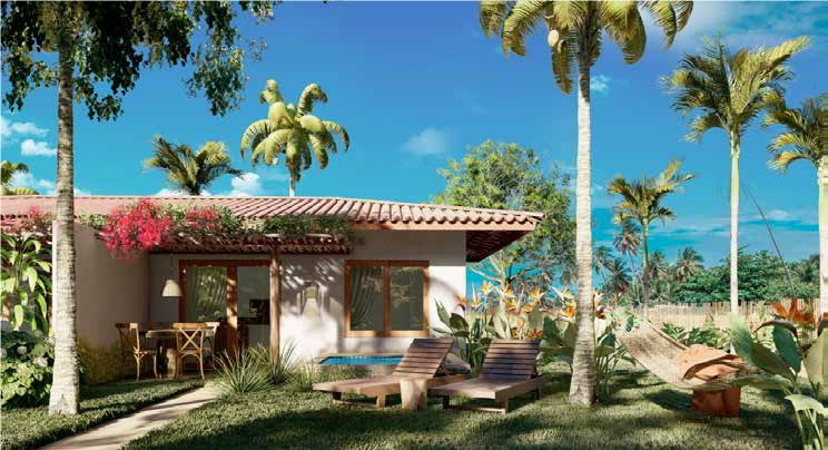 Beachfront bungalows in Northeastern Brazil