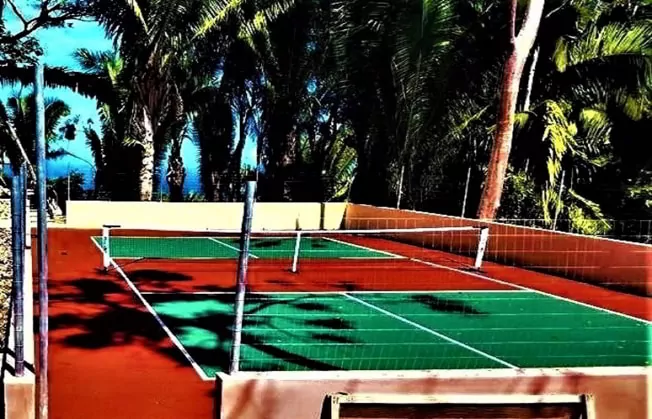 A tennis court in a condo in Mexico