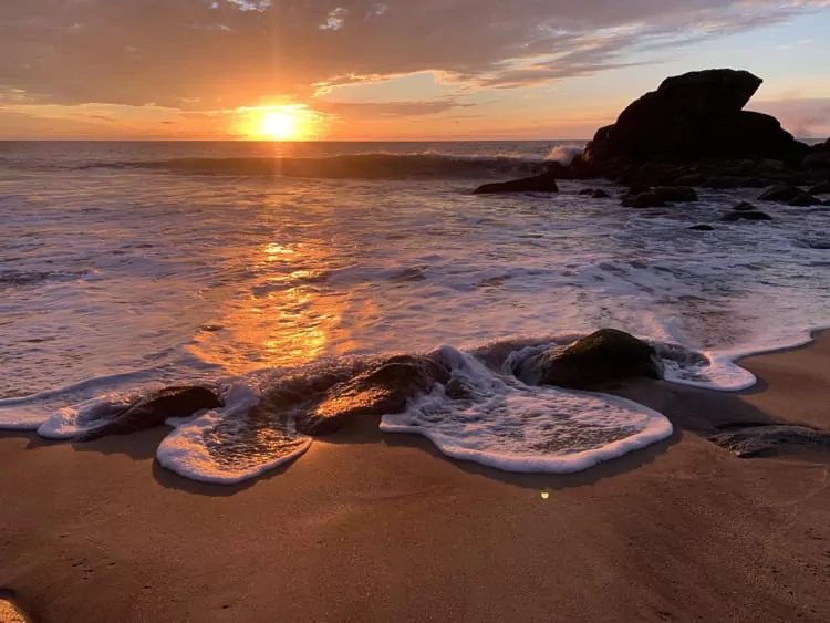 Sunset at Carricitos beach Mexico riviera Nayarit