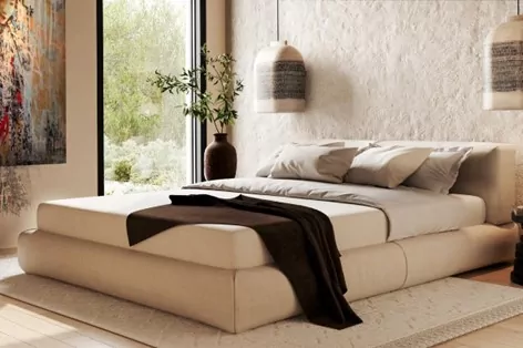 A luxury bedroom in an apartment building in Comporta, Portugal