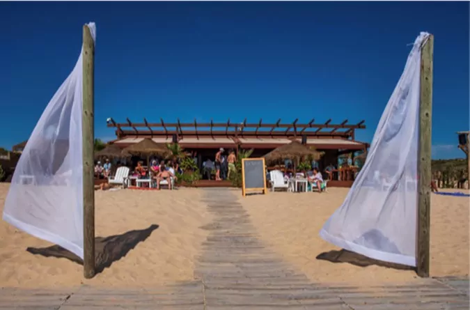 a restaurant in comporta's beach, Hamptons of Europe