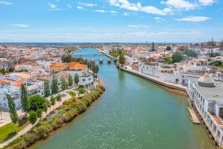 Aerial view of Portuguese town Tavira