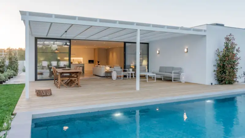 Modern villa with pool and garden