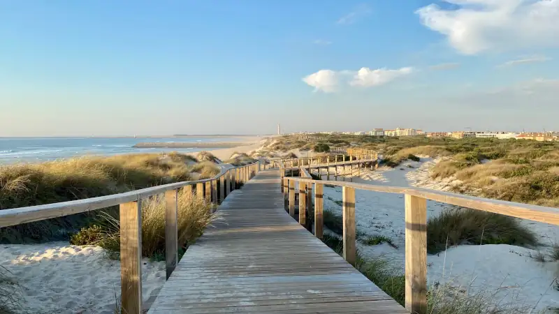 The beautiful coast of Atlantic ocean in Costa de Prata, Portugal
