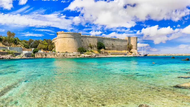 Landmarks of Cyprus island - old medieval fortress castle in Kyrenia, Turkish part
