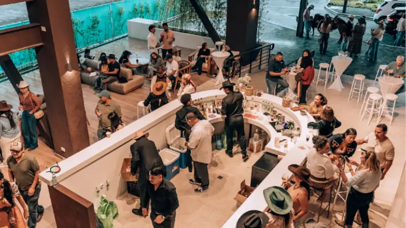 Lively gathering and dining event at a stylish hotel in Boquete.