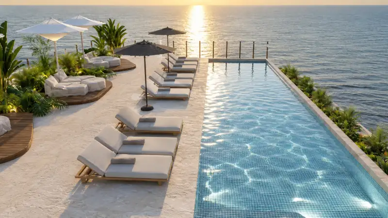 Selvatica in Costa del Este, Panama, featuring a luxurious oceanfront infinity pool overlooking the Pacific Ocean.